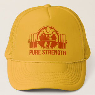 Pure Strength Powerlifting Logo – Gold Edition Gym Trucker Hat