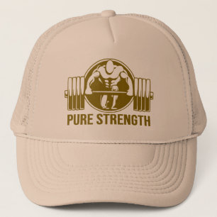 Pure Strength Powerlifting Logo – Gold Edition Gym Trucker Hat