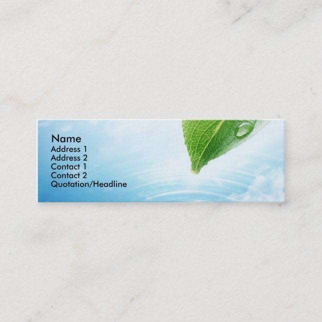 Pure Water profile card template (Front)