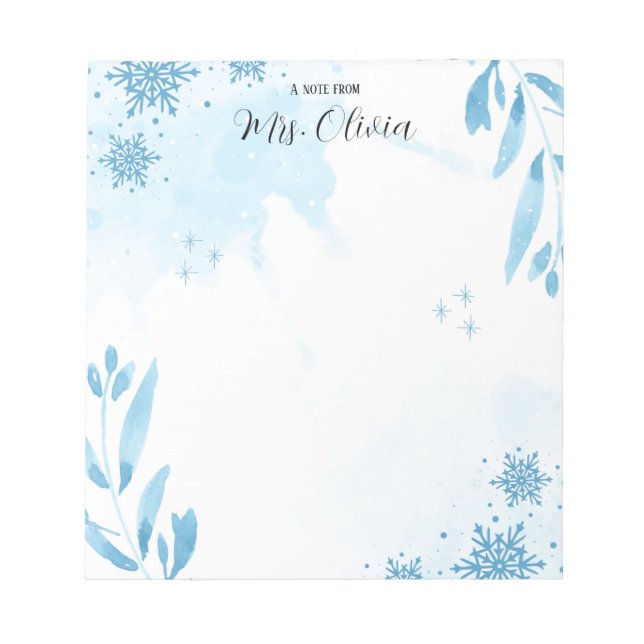 Pure Watercolor Teacher Notepad (Front)