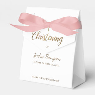 Pure white Christening gold cross Thank you Favor Box