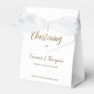 Pure white gold cross Christening Party Thank you Favor Box