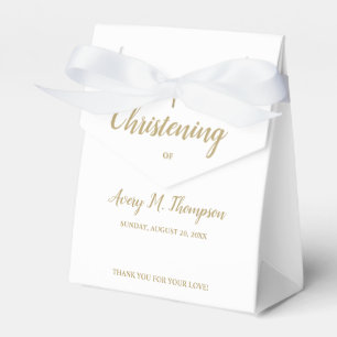 Pure white gold cross Script Christening Favor Box
