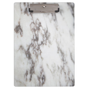 Pure White Marble Personalized Clipboard