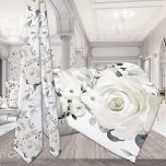 Pure White Roses & Silver Eucalyptus Wedding Tie<br><div class="desc">Neck Ties for Tuxedo Royale by Leonbience. This tie features the wedding theme of White Peony Greenery Wedding Invitation and features a delicately painted watercolor of white peony florals and eucalyptus greenery.</div>