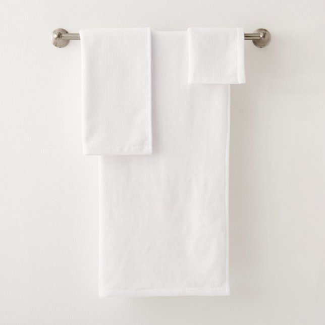 Pure White Solid Colour Bath Towel Set (Insitu)