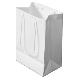 Pure White Solid Colour Medium Gift Bag
