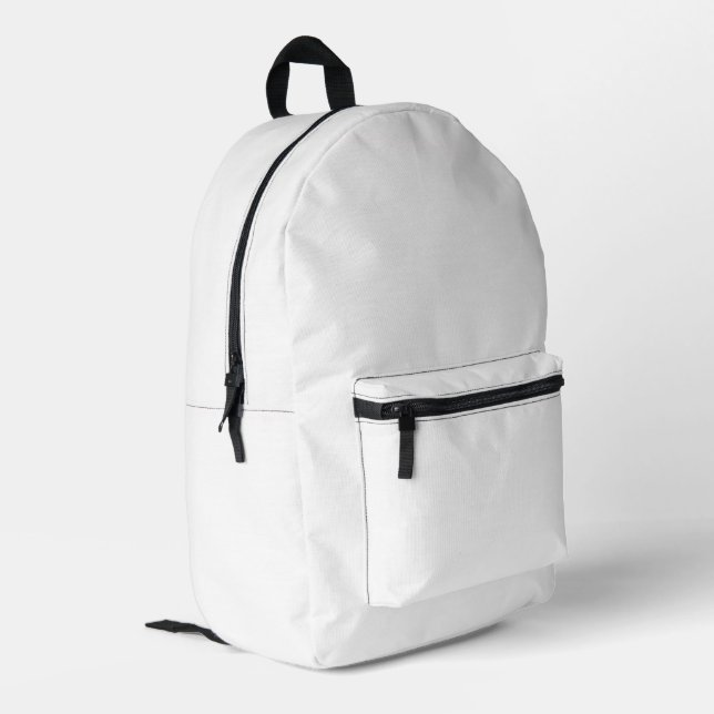 Pure White Solid Colour Printed Backpack (Back Corner Left)