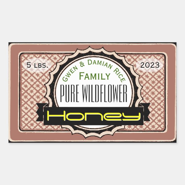 Pure Wildflower Customized Honey Jar Sticker (Front)