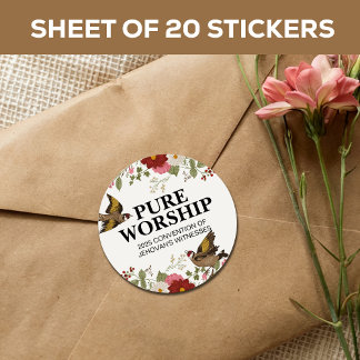 Pure Worship 2025 Convention JW Envelope Classic Round Sticker