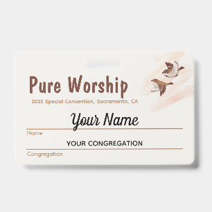 Pure Worship 2025 Special Convention JW Name Badge