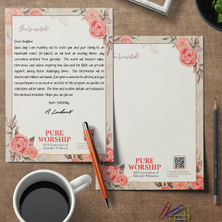 Pure Worship JW 2025 Convention Letter Writing Letterhead