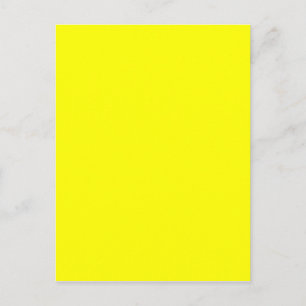 Pure Yellow - Neon Lemon Bright Template Blank Postcard