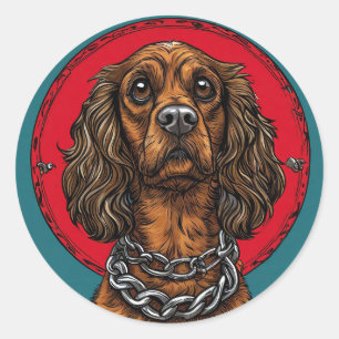 Purebred Dog Lover Gift, Modern Pet Breed Decor Classic Round Sticker