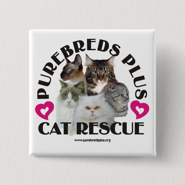 Purebred Plus Cat Rescue Button (Front)
