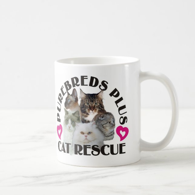 Purebreds Plus Cat Rescue Mug (Right)