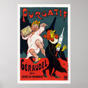 Purgatif Géraudel France Poster vintage 1895