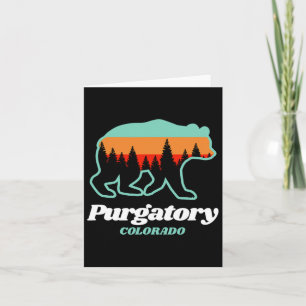 Purgatory Colorado Skiing Snowboarding Bear  Card