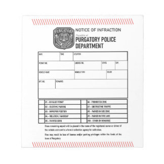 Purgatory Police Department Notice Notepad