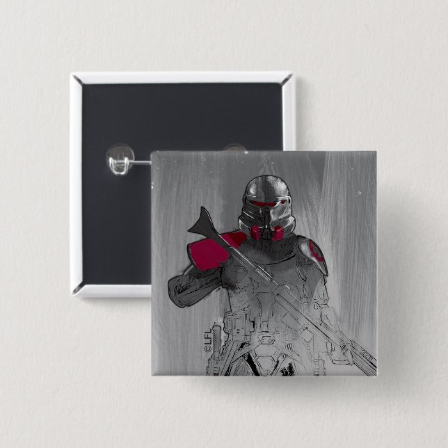 Purge Trooper Sketch 2 Inch Square Button (Front & Back)
