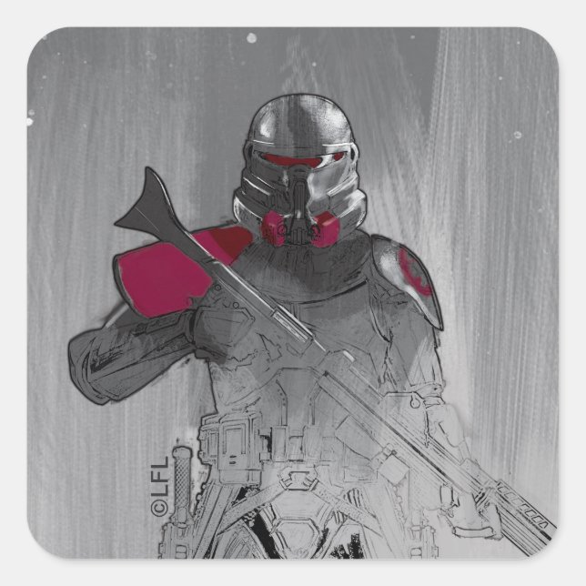 Purge Trooper Sketch Square Sticker (Front)