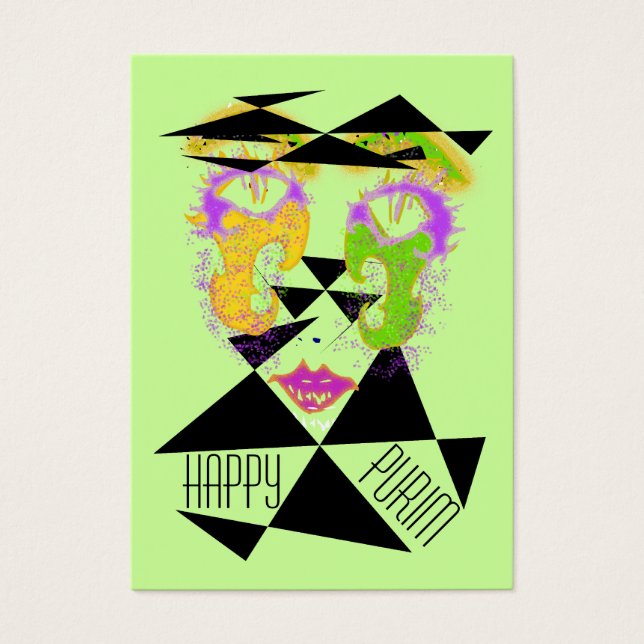 Purim Abstract Costume Gift Cards ChubbyBusiness (Front)