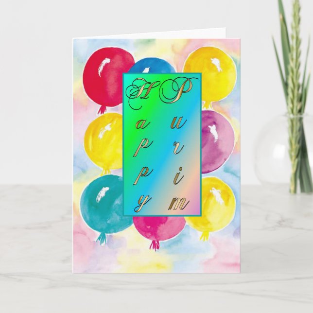 Purim Card-Balloons Card (Front)