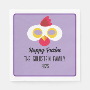Purim chicken mask masquerade costume napkin