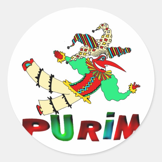 Purim Classic Round Sticker (Front)