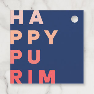 Purim Coral Ombre Favour Tags