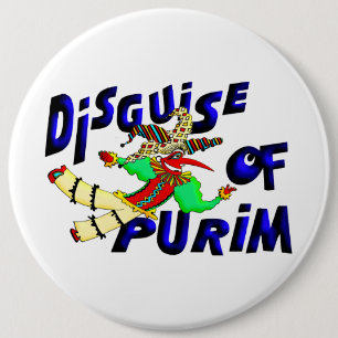 Purim Disguise 6 Inch Round Button