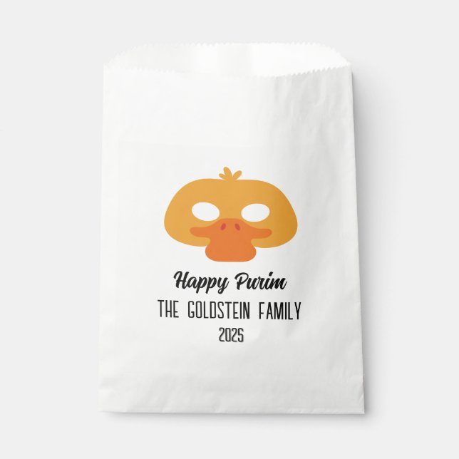 Purim duck mask masquerade costume favour bag (Front)