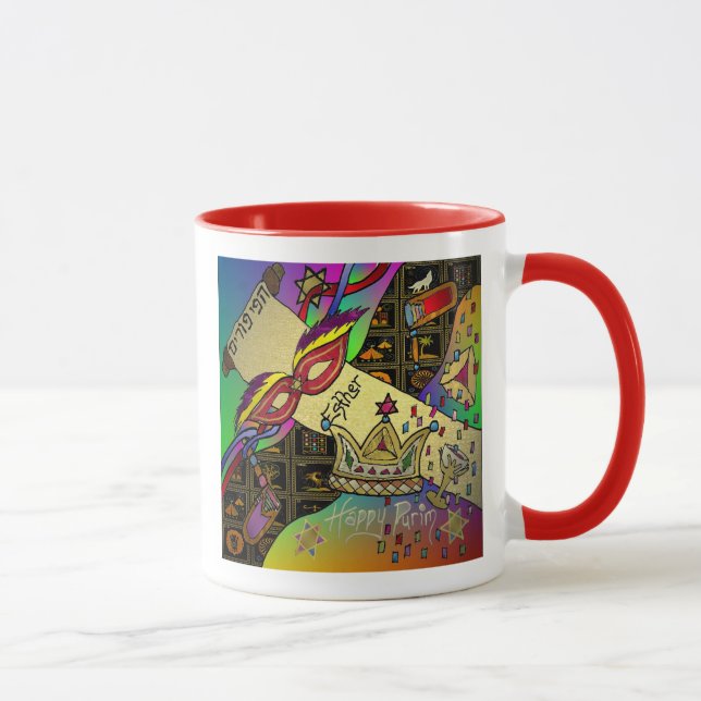 Purim Esther Celebration Dark Art Print Mug (Right)