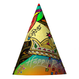 Purim Esther Celebration Dark Art Print Party Hat