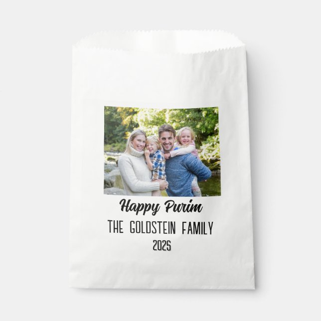 Purim Family Photo Costume Family Name Favour Bag (Front)
