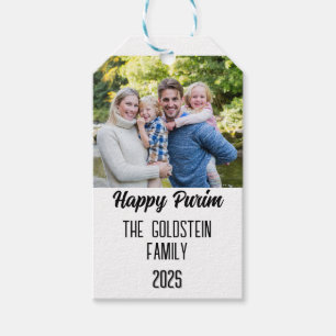 Purim Family Photo Costume Family Name Gift Tags