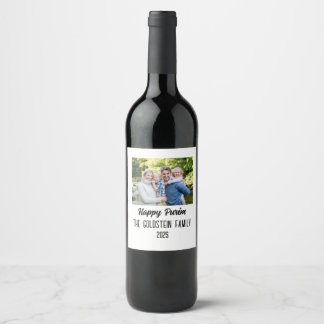 Purim Family Photo Costume Family Name Wine Label