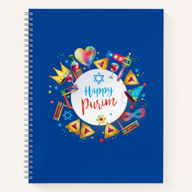 Purim Festival Jewish Holiday Gifts Hamantaschen Notebook (Front)