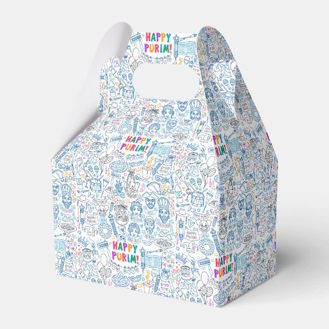 Purim Hamantaschen Party Favour Boxes - Jewish Gif (Front Side)