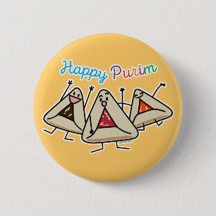 Purim hamantaschen pastry Sameach Oznei Haman 2 Inch Round Button