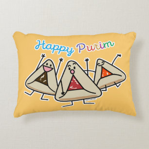 Purim hamantaschen pastry Sameach Oznei Haman Accent Pillow