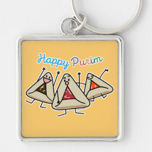 Purim hamantaschen pastry Sameach Oznei Haman Keychain