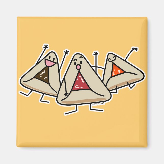 Purim hamantaschen pastry Sameach Oznei Haman Magnet (Front)
