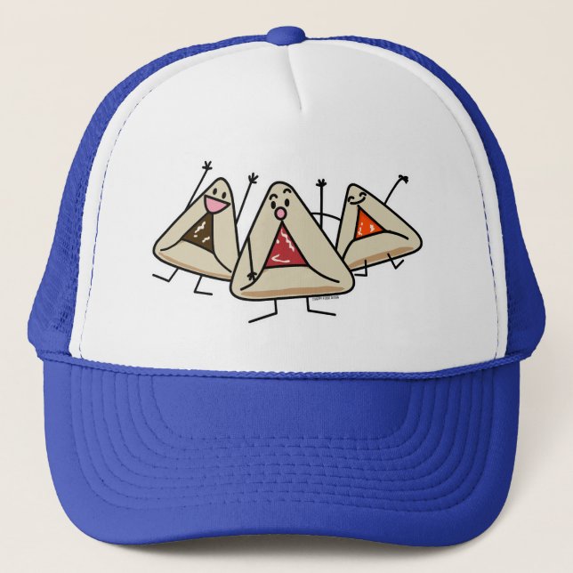 Purim hamantaschen pastry Sameach Oznei Haman Trucker Hat (Front)