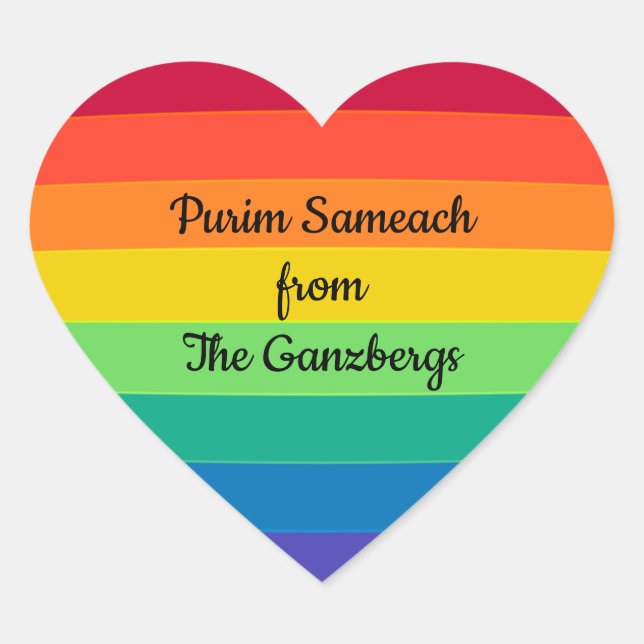 Purim Mishloach Manos Shalach Manot Sticker Coeur (Devant)