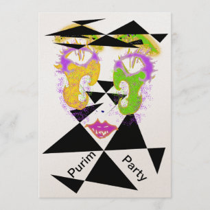 Purim Party Celebration Abstract Style Invitations