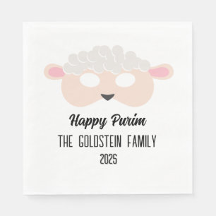 Purim sheep mask masquerade costume family name napkin