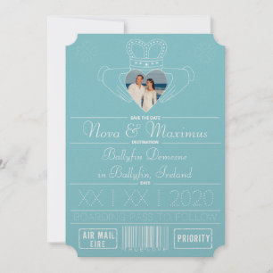Purist Blue Save the Date Claddagh Photo Frame