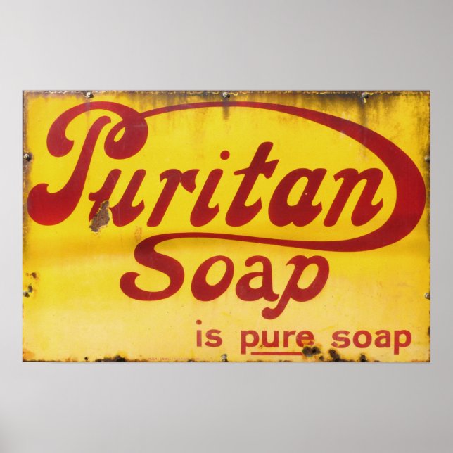 Puritan Soap, Vintage Enamel Sign. Poster (Front)