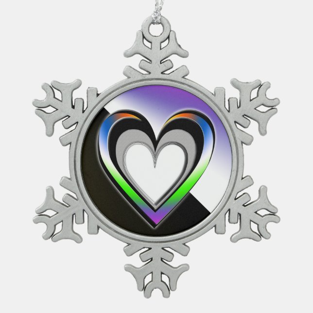 Purity Snowflake Pewter Christmas Ornament (Front)